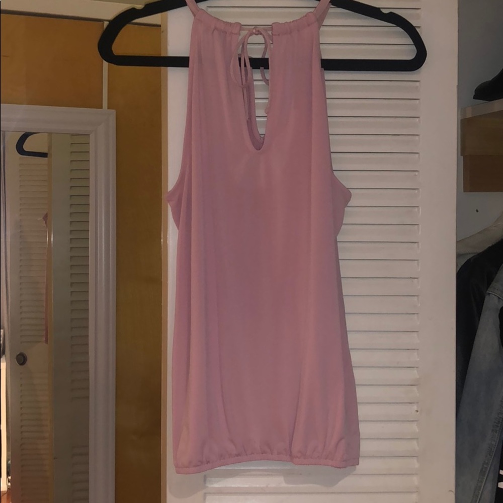Tie neck Pink tank top